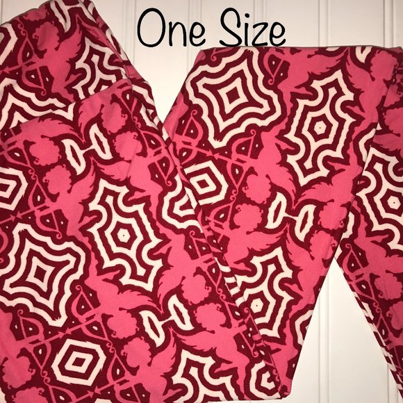 Lualroe leggings Valentines Day BRAND NEW pink red white OS one size cupid - Picture 1 of 2
